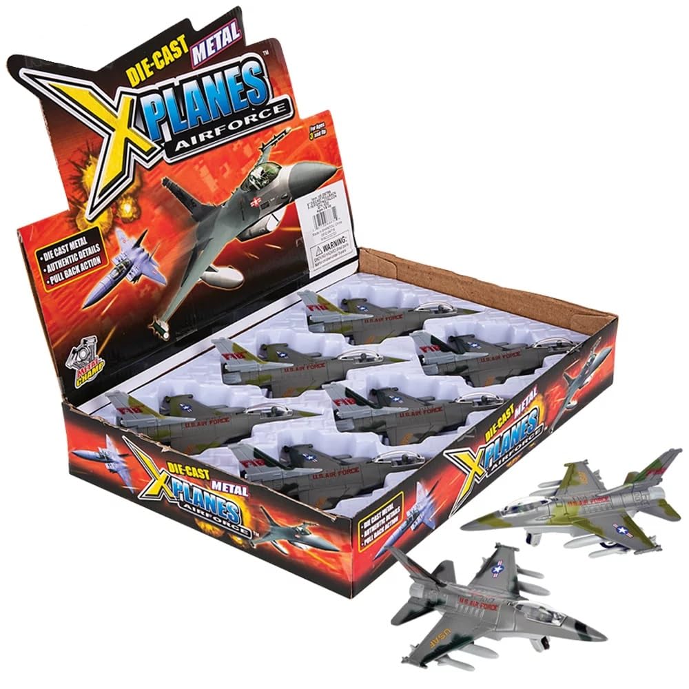 Amazon.com: Diecast Pull Back F-16 Fighting Falcon Jets with