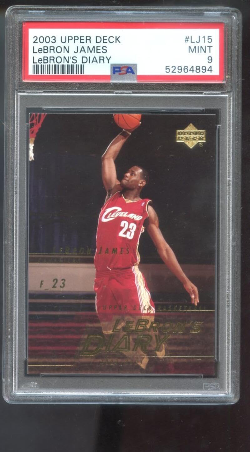 2003-04 Upper Deck #LJ15 Lebron James Diary ROOKIE RC PSA 9 Graded Card Lebron's - Basketball Slabbed Rookie Cards