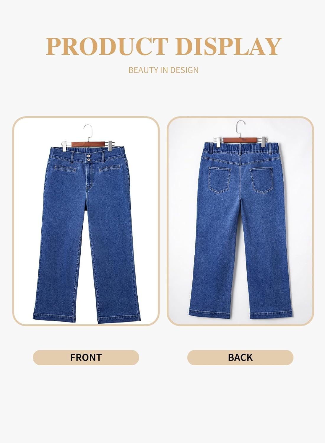 Eytino Women’s Plus Size Jeans High Waisted Straight Leg Stretchy Jeans Trendy Casual Loose Denim Pants with Pockets(1X-5X)