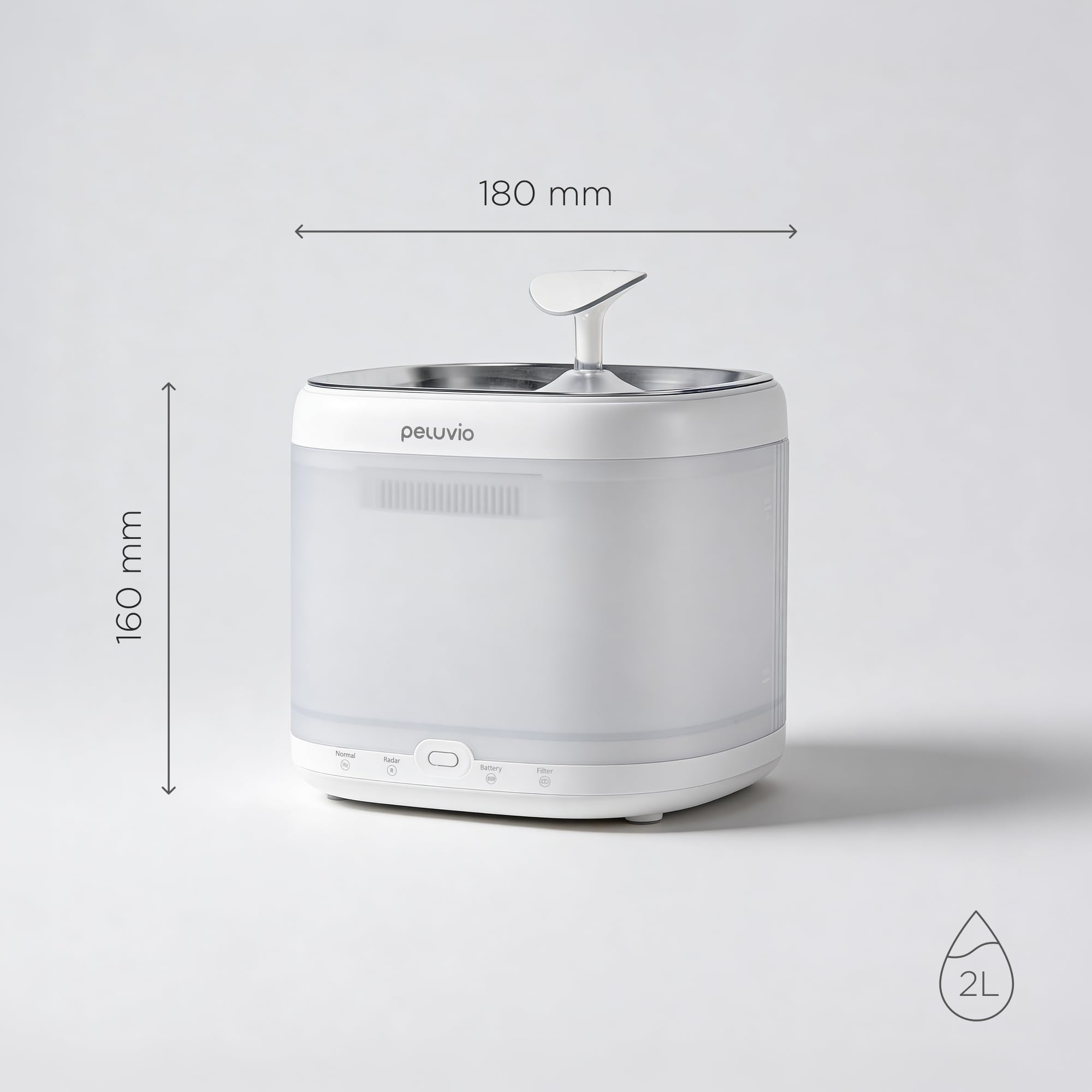 Rillan Fuente de Agua para Gatos Silenciosa con Sensor de Movimiento, Bebedero Automático con Filtro de Carbón Activo, Apagado Automático, Depósito Claro, USB-C o Pilas AA, 2 Filtros, 2 L