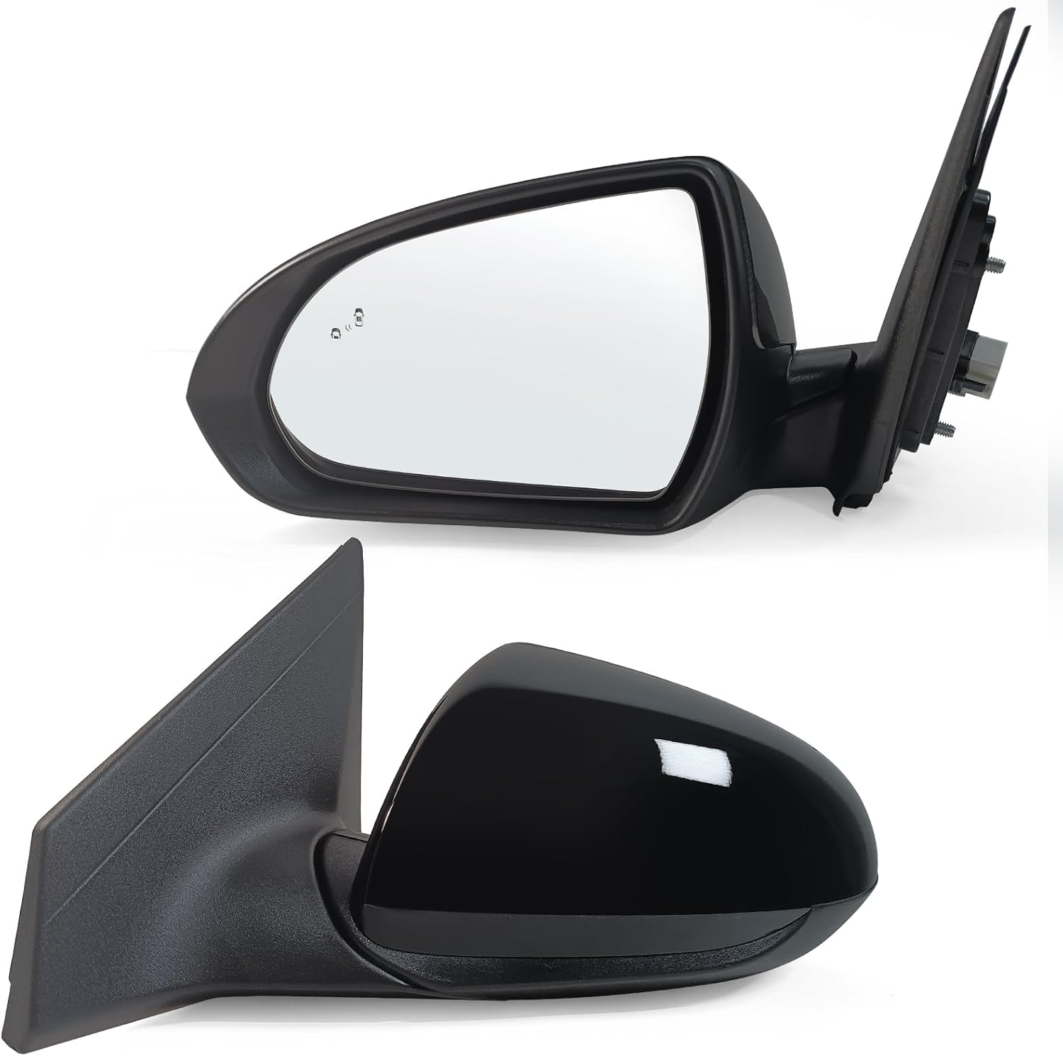 Right Passenger Side Mirror Assembly Fits 2017 2018 2019 2020 Hyundai Elantra with Power Glass Heated Blind Spot Detection and Manual Folding Match to Black Replace HY1321226 (7Pins)