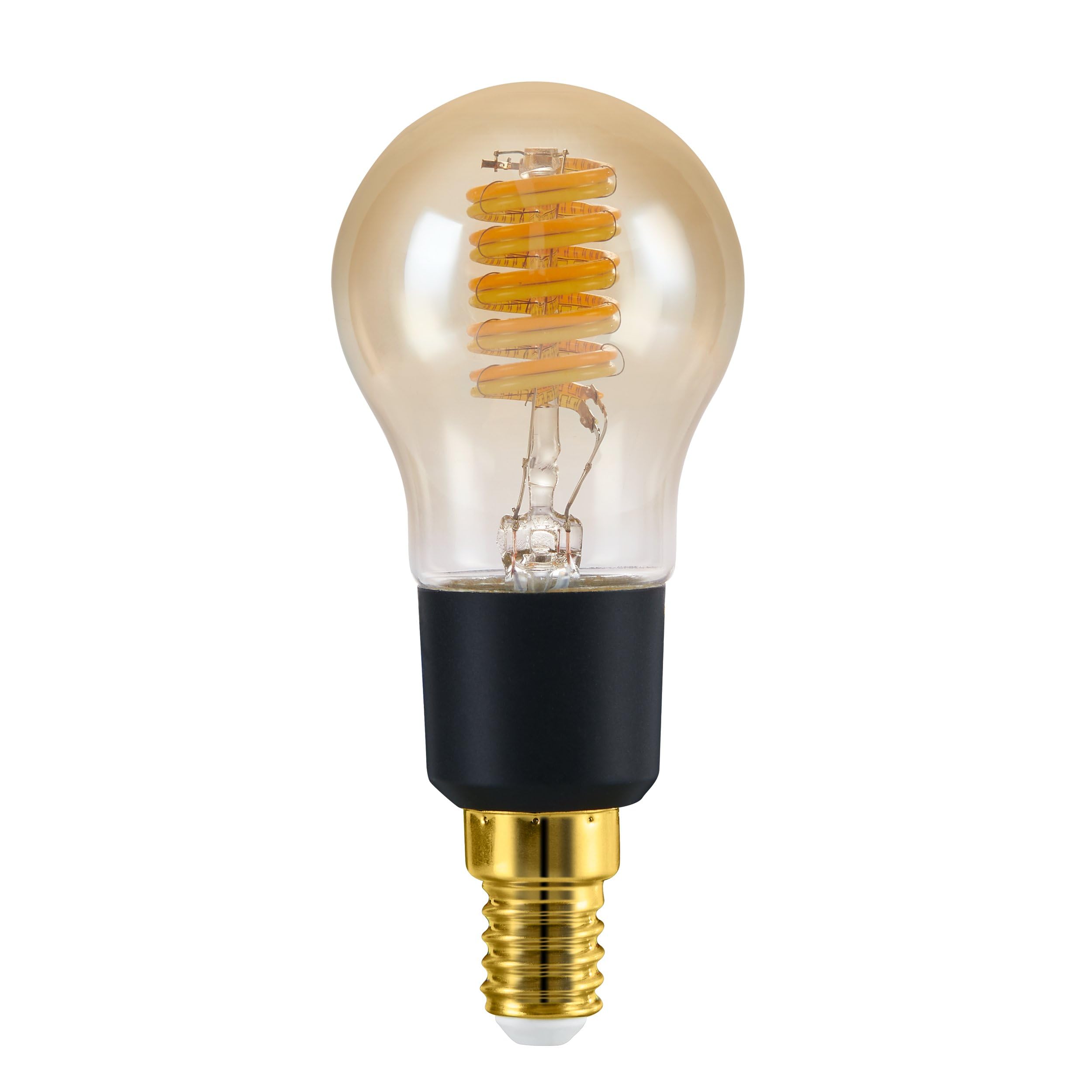 Eglo Connect.z Smart Home LED Bulb E14, P45, Matte, ZigBee, App and Voice Control Alexa, Dimmable, Warm White to Cool White, 4.9 Watt, Vintage Amber Bulb, Black