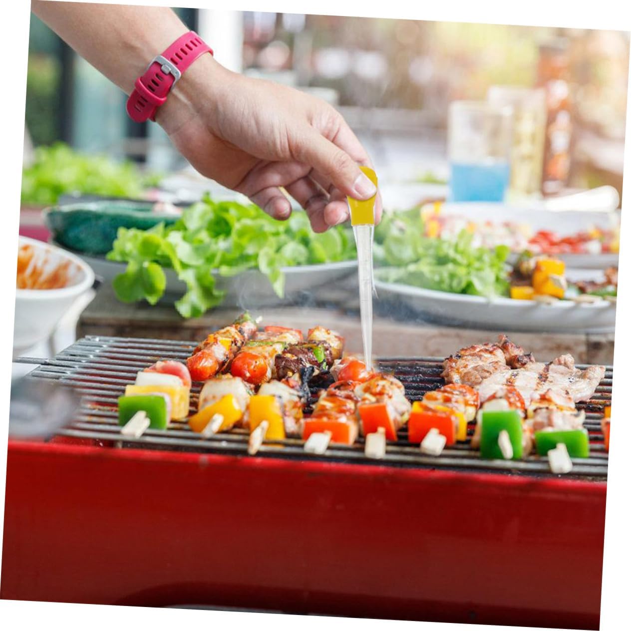 COLLBATH 2pcs Cooking Injector for Meat Oil Control Baster Tool for Grilling and Frying Efficient Oil Use for Bbq Outdoor Picnics and Family Gatherings