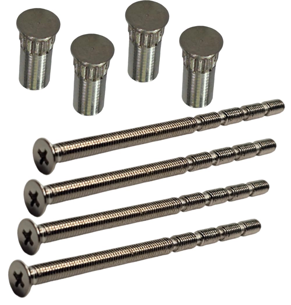 M5 x 90mm Chrome Door Handle Pozi Screws with Security Bolt Carriage Sleeve Male to Female Connecting Screws for Door Handle Knobs Es-cutcheons and Others (Pack of 4)