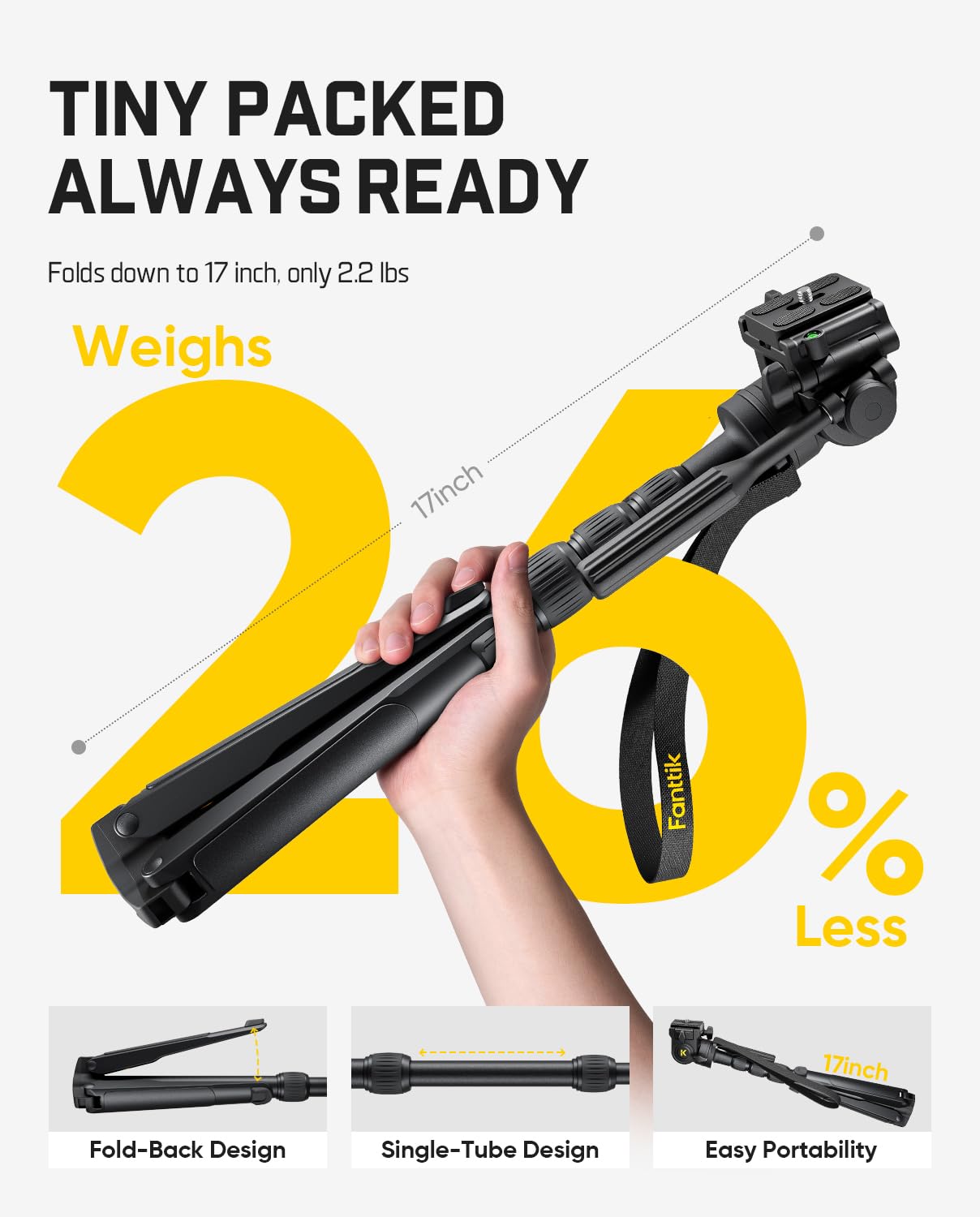Fanttik DT10 Pro Tripod for Measurement Tools Flexible Head Lightweight | 2.2 Lbs Lightweight 360 Flexible Pan Head Quick Release Plate with 14-20 Thread Mount for Measurement Tools product thumbnail 3