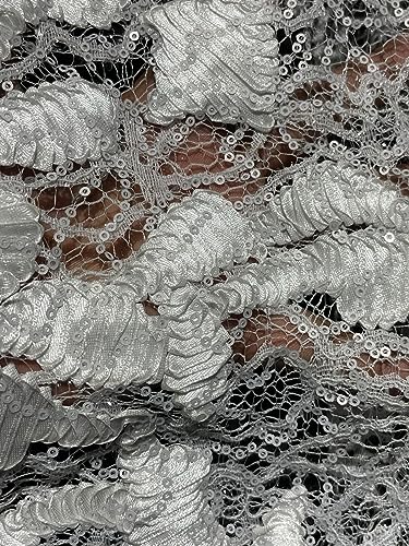 Tissu dentelle bleu électrique large pour création mode - 3