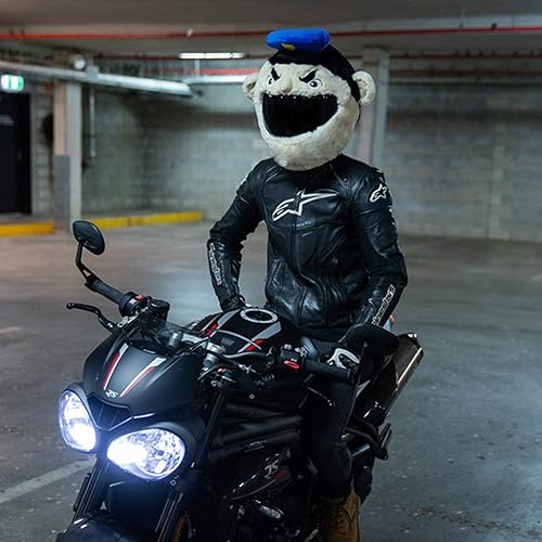 Vista 14 de Moto Loot Funda para casco de motocicleta, paseos divertidos y regalos Peluche enojado