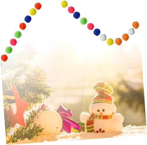 Miniatura 7 de jojofuny 2pcs Christmas Holiday Wedding Decoration 2m Long DIY Pom Pom Hanging String (Dark Blue + Light Blue + Gray) Pom Poms Craft Pom Poms