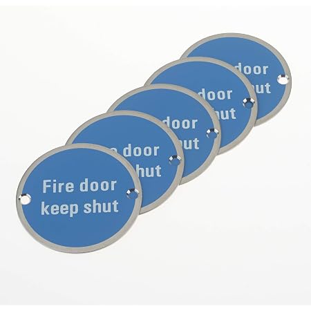 3 Adesivi Porta Tagliafuoco – Keep Locked Shut – 10x10 Cm – Norma EN ISO 7010