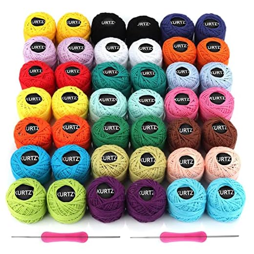 Hilo de algodón para ganchillo - 42 piezas Hilado de algodón - Colores del arco iris surtidos hilo de ganchillo 1995 Yardas en total - hilo de algodon para crochet para bordar, acolchado, manualidades