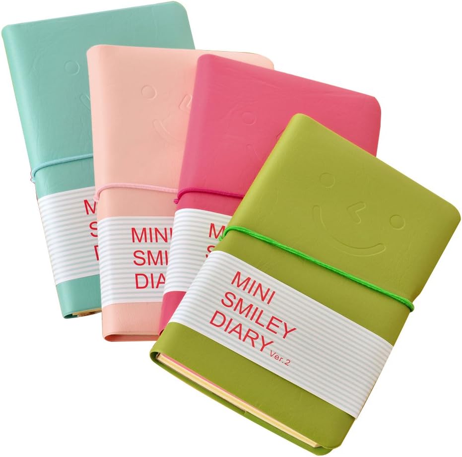 Aikesi Notebook Creative Smile Emoticon Pocket Notebook Color Page Notebook 3 Pack 8 * 13 * 1cm