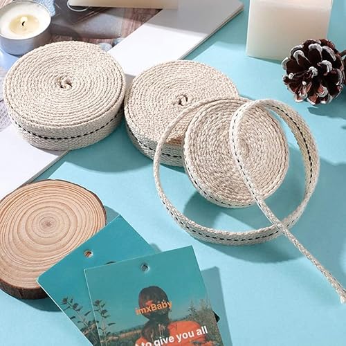 Miniatura 6 de Lantern Wicks - Mecha para lámpara de aceite, 2 rollos de mecha plana de algodón de 34 pulgadas con puntada negra auténtica, linternas de aceite de