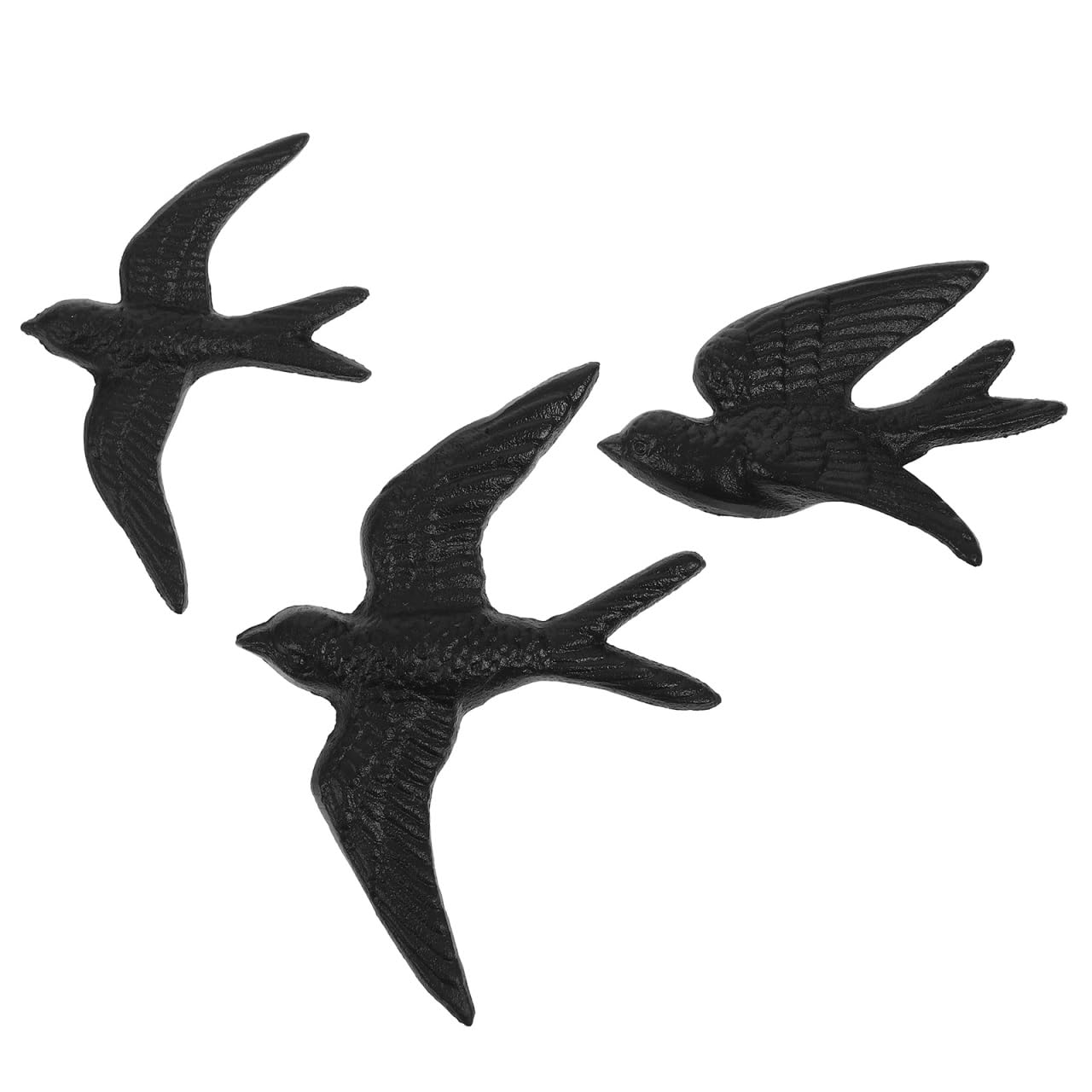 GOOHOCHY 3pcs Cast Iron Wall Decoration Craft Bird Wall Decors Mount Bird Outdoor 3d ation 3d Ornaments Model