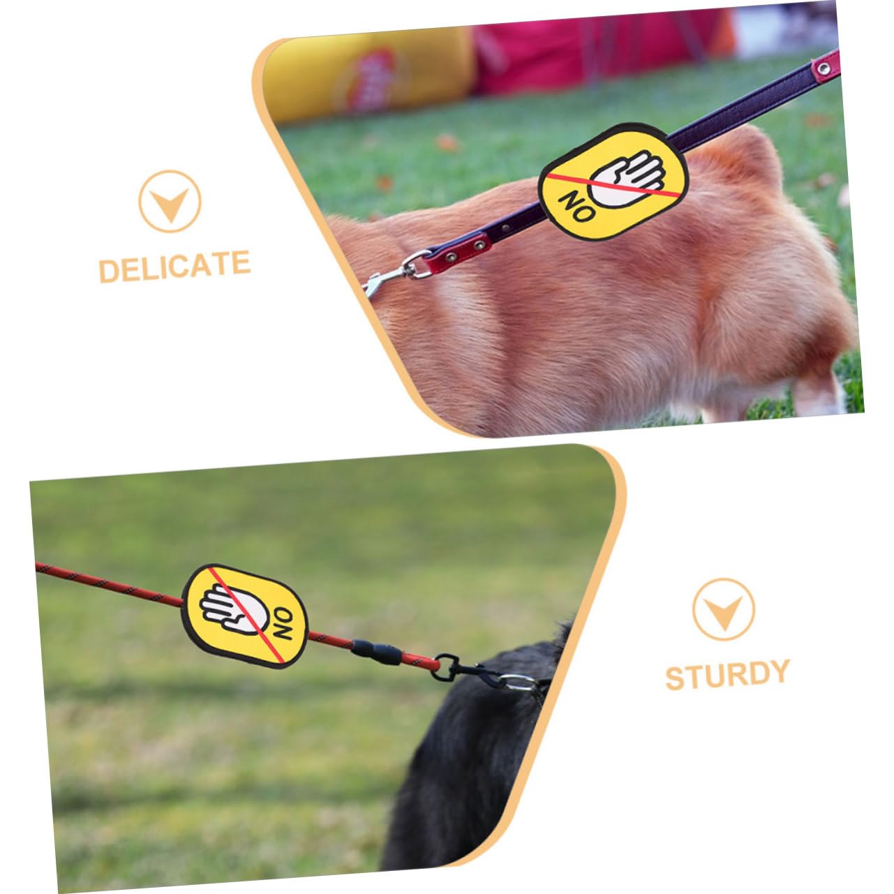 Lot De 2 Étiquettes Autocollantes Pour Laisse De Chien – Panneaux D’Avertissement Faciles à Poser Pour Chiens Nerveux