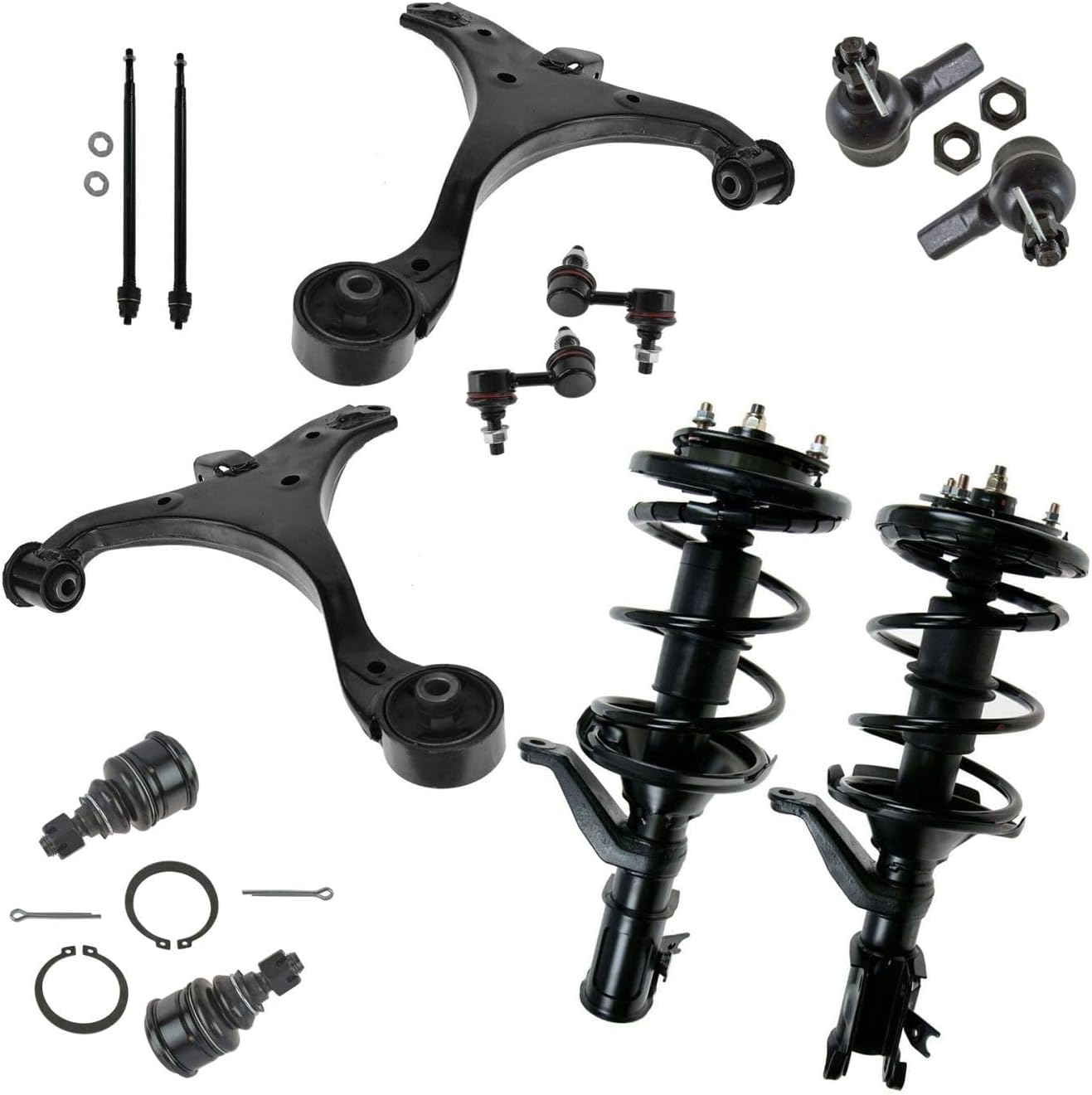 For 12 Piece Kit Strut Tie Rod Control Arm Ball Joint Sway Bar Link LH RH for Civic Mod-A26M-44387