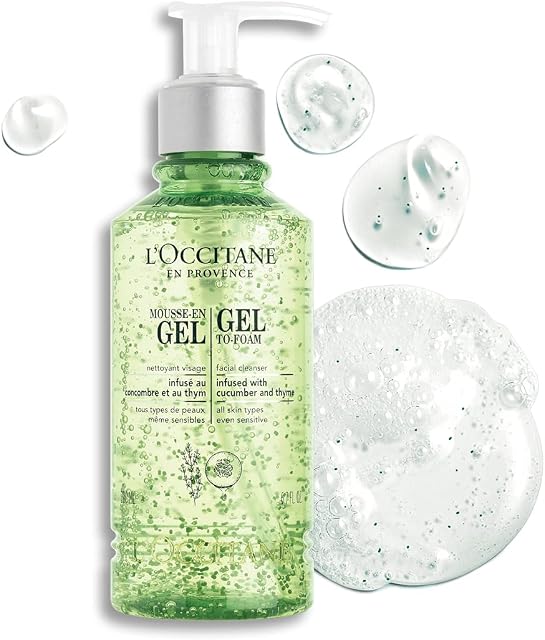 L'OCCITANE Gel-to-Foam Facial Cleanser 200ml |Luxury Facial Cleanser |Suitable All Skin Types| Removes Make-up & Impurities | For Women & Men