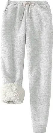 Flygo Women's Winter Warm Fleece Joggers Pants Sherpa Lined Athletic Active Sweatpants