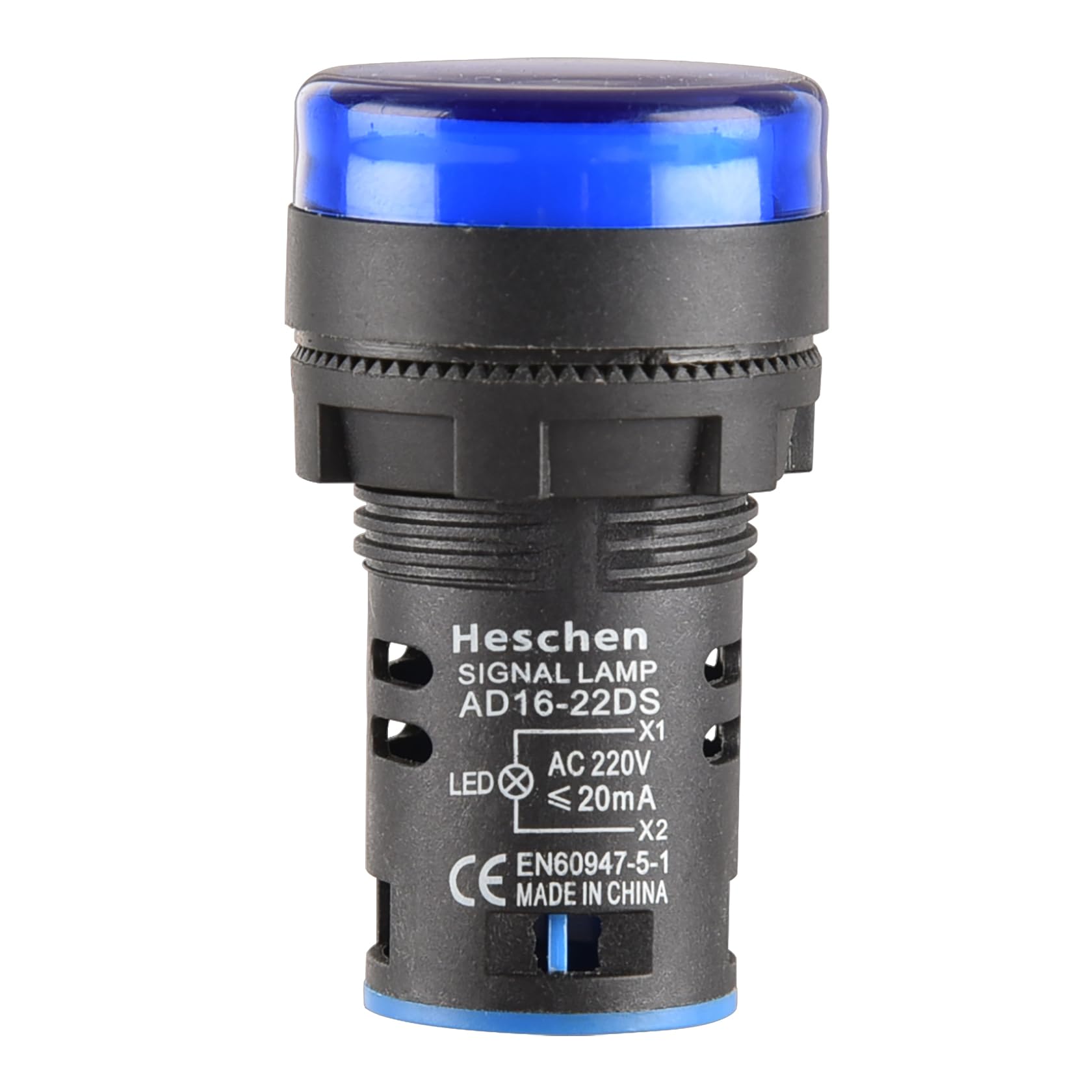 Heschen Indicatori LED 22mm - Blocco 5 Pezzi, Luce Blu 220V AC Per Quadri Elettrici - Foto 4