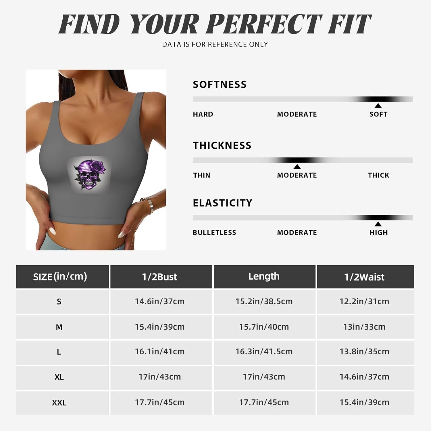 Purple Rose and Skull Print Women's Sports Vest Breathable for Yoga Running Gym Athletic Casual Sleeveless Top