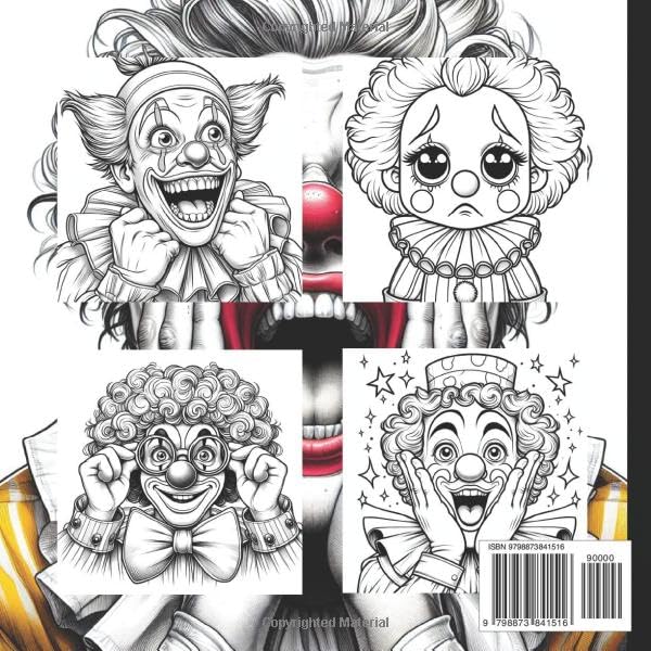 Hilarious Clown COLORING BOOK: Cute designs for adults to color, relax, get creative, and enjoy. - Image 2