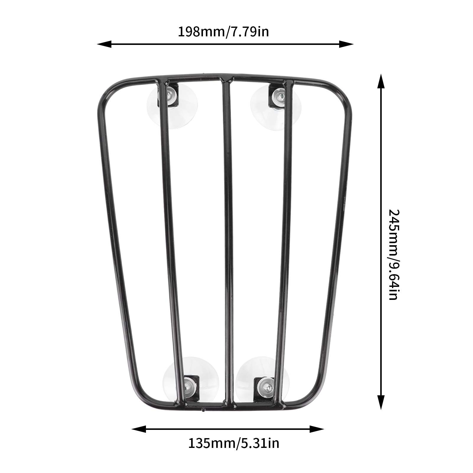 Motorrad Kraftstofftank Gepäckträger Regal, Motorrad Gepäckträger Vorne mit Starken Saugnäpfen, Universeller Gepäckhalter Gepäckträger Halterung im Retro Stil(Schwarz)