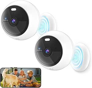 Noorio Wireless Outdoor Wifi Camera, Indoor Home Magnetic Security Camera, Battery Powered Surveillance Camera with AI Motion Detection, Two-Way Talk asin的图片