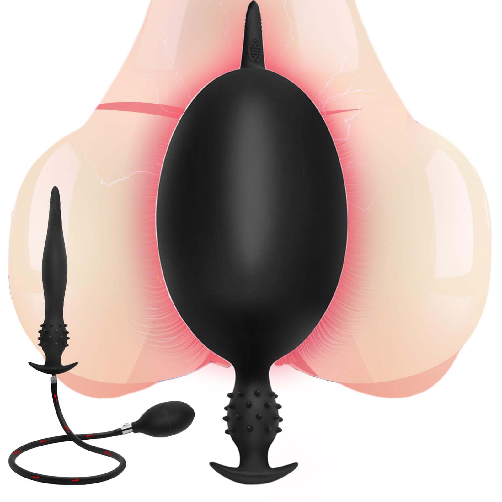 LYAMais Neuer 26cm Superlang Aufblasbar Analplug mit Pumpe,Verstellbar Riesen Dildo Butt Plug,Analkugeln Anal Spreizer SM Sexspielzeug Extreme Paare Frauen Männer…