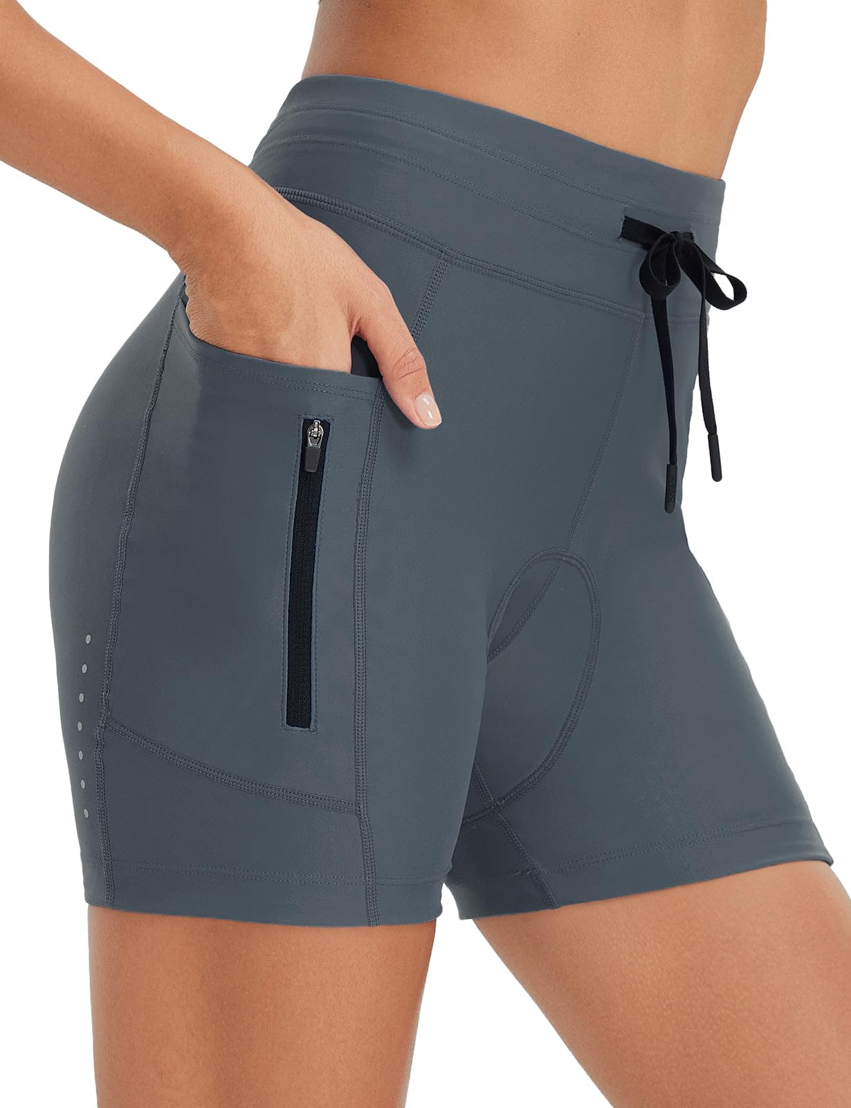 baleaf Radlerhose Damen Gepolstert 5 Zoll 4D Fahrradhose Radhose Gepolstert Kurz Radunterhose Fahrrad Unterwäsche Radbekleidung