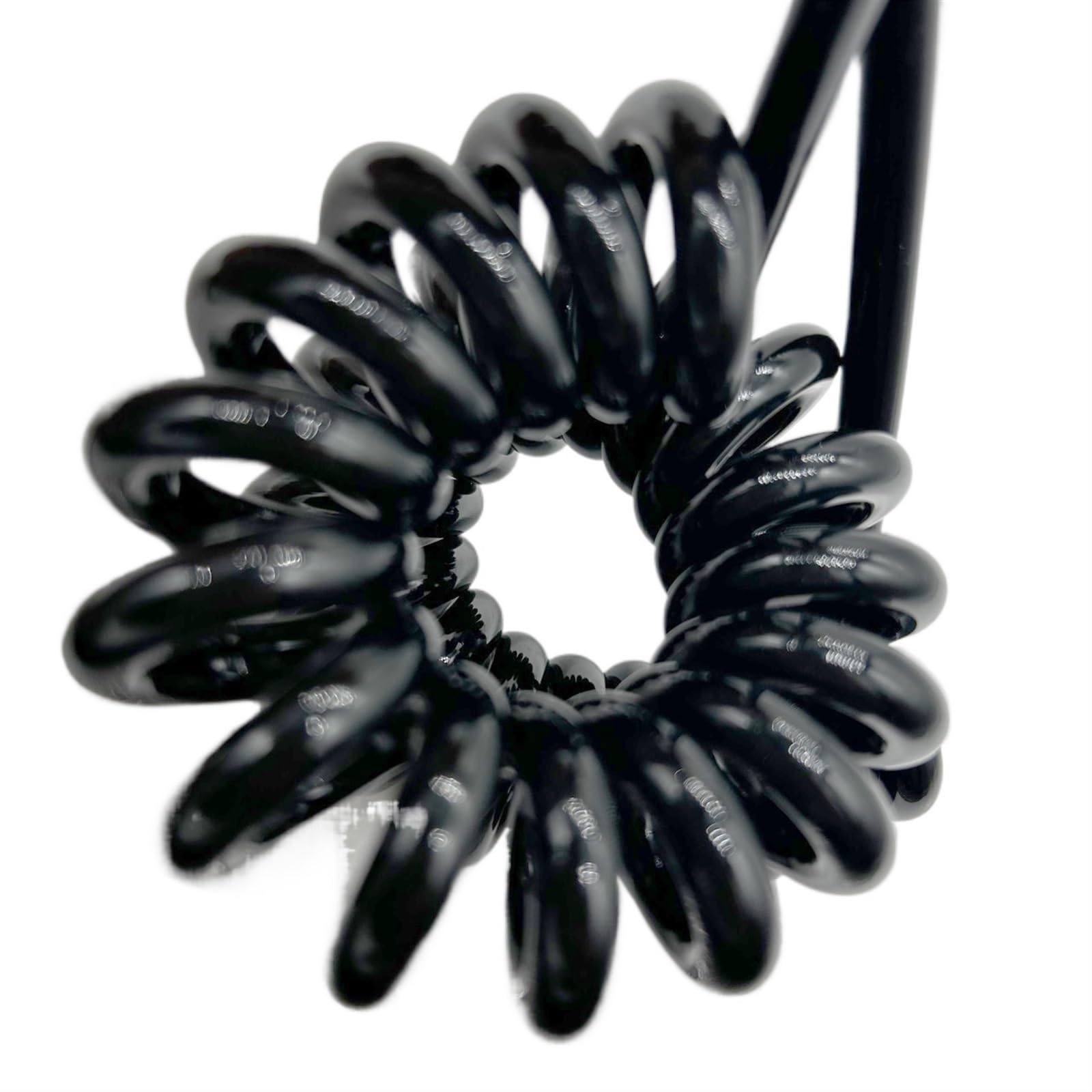 Retrattile Elastico Cavo elettrico a spirale a 3 conduttori, lunghezza 2,5 metri, allungabile fino a 1,25 metri, cavo nero Telescopico Bobina(14AWG)