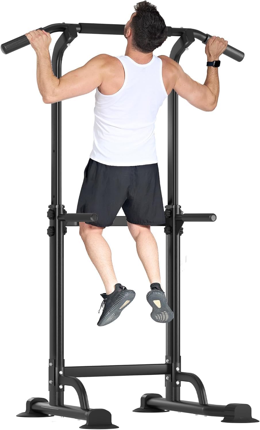 Pull Up Bar Power Tower Dip Bar Pull Up Stand Dip Station Multi-Function Workout Station Fitness Equipment Home Gym Machine,ellow+Blac