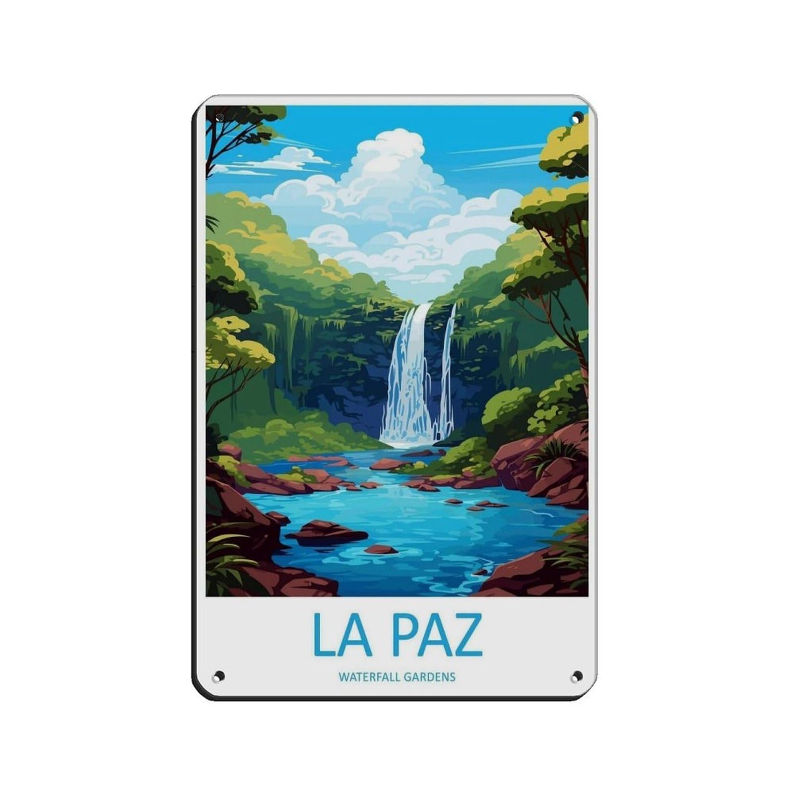 La Paz Waterfall Gardens Travel Art Costa Rica（59） Tin Sign Vintage Metal Pub Club Cafe Bar Home Wall Art Decoration Poster Retro 8x12inch(20x30cm)