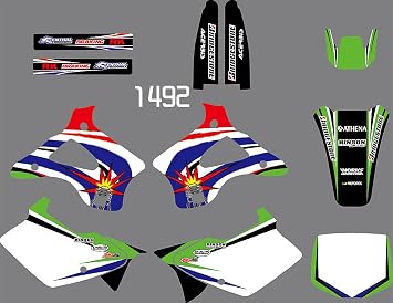 1492 MXP Customized Stickers Motorcycle Decals Graphics Kit Fit Compatible with Kawasaki KX125 KX250 1994 1995 1996 1997 1998