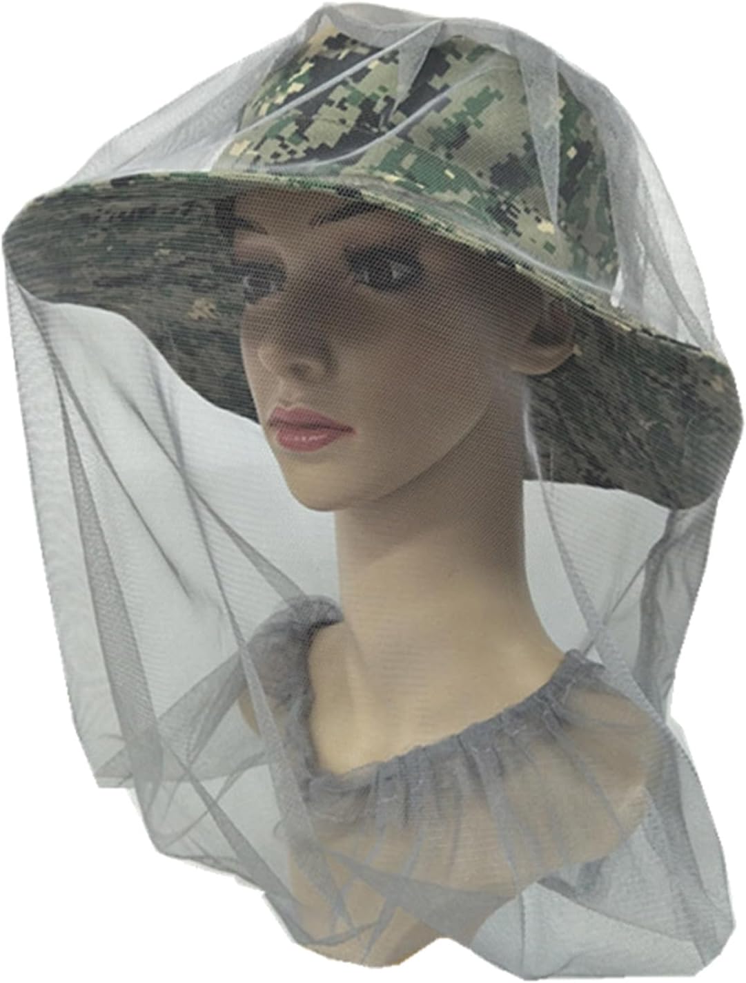 Mosquitoes Head Net Face Neck Fly Netting Hoods from Bugs Protections Screen Net for Camping Travel Hiking, Light Gray