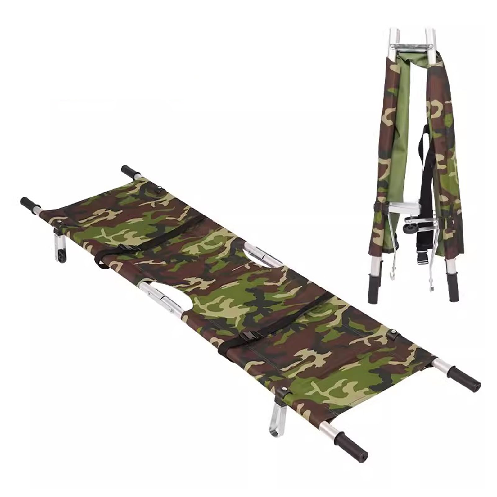 YNIYUJKL Stretcher Portable Folding, Folding Stretcher For Medical Emergency, Simple Ambulance Stretcher, Lightweight Fire Emergency Medical Flat Folding Stretcher,Camouflage-A
