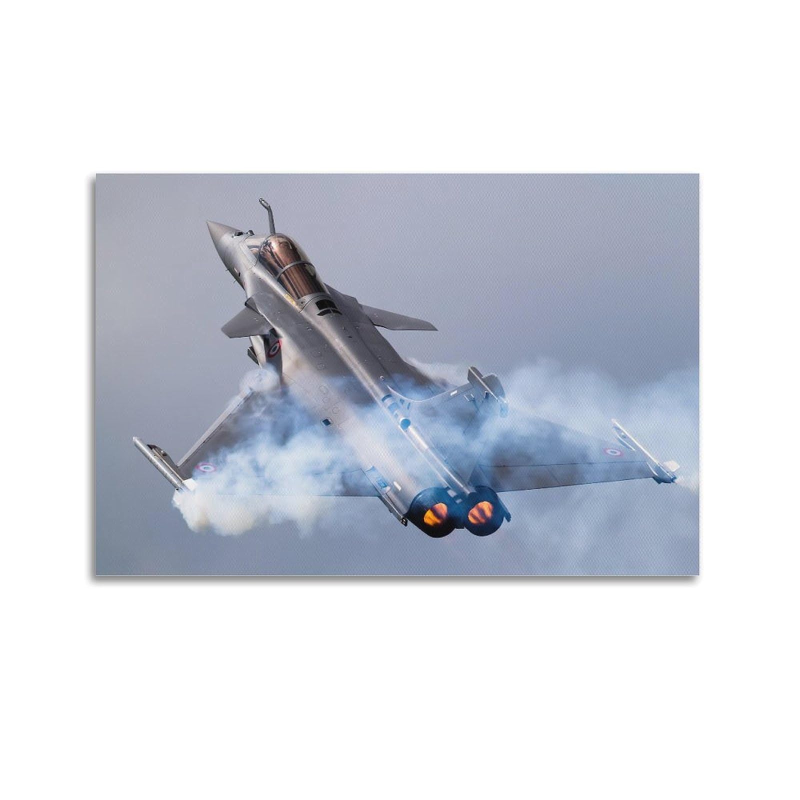 Wsshzxxj Unframe-Style Military French Dassault Rafale Aerobatic Flight In Air Display Decorative Painting Canvas Wall Posters And Modern Family Bedroom Decor 24X36inch(60X90cm)