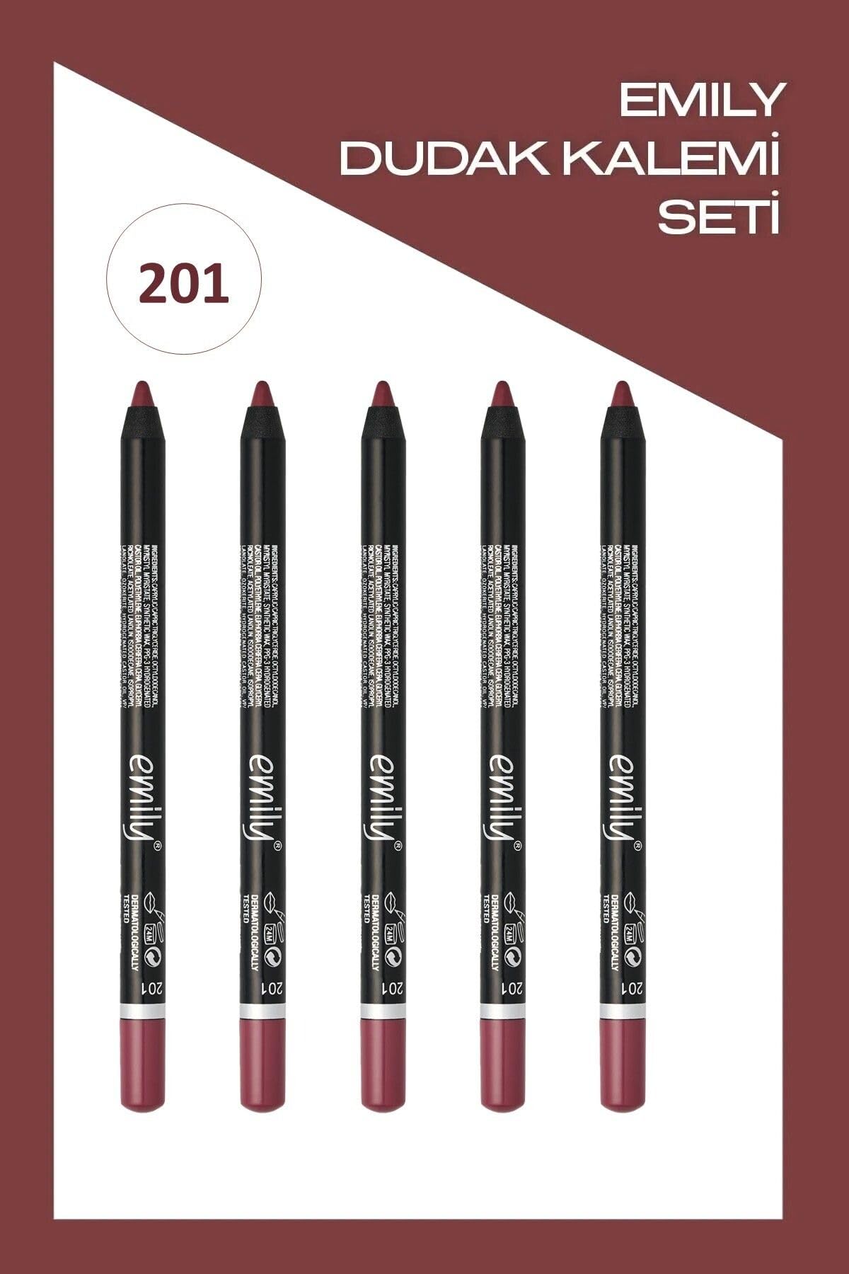 Golden Rose Emily Long Lasting Lip Pencil No: 201 - Dudak Kalemi x5
