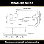 T Cushion Sofa Slipcover 3 Pieces Sofa Covers for T Cushion Sofa Soft Couch Cover Sofa Slip Covers Furniture Covers with 2 Individual T Cushion Shape Seat Covers Machine Washable, Grey