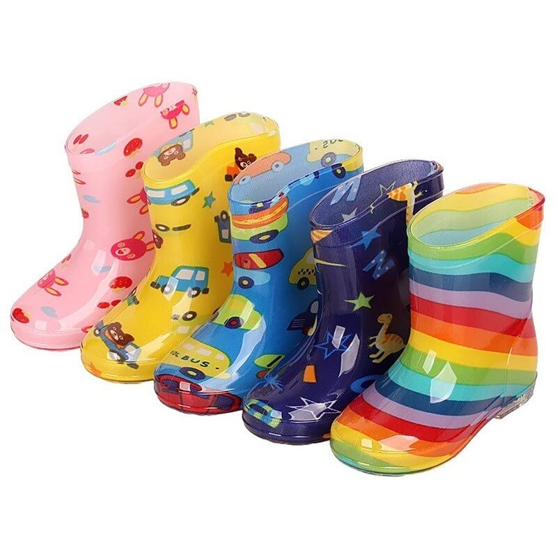 Rubber Rain Boots Print Fashion Outdoor Girls Boys Shoes (Multicolor) (Color : 12, Shoe Size : 26)