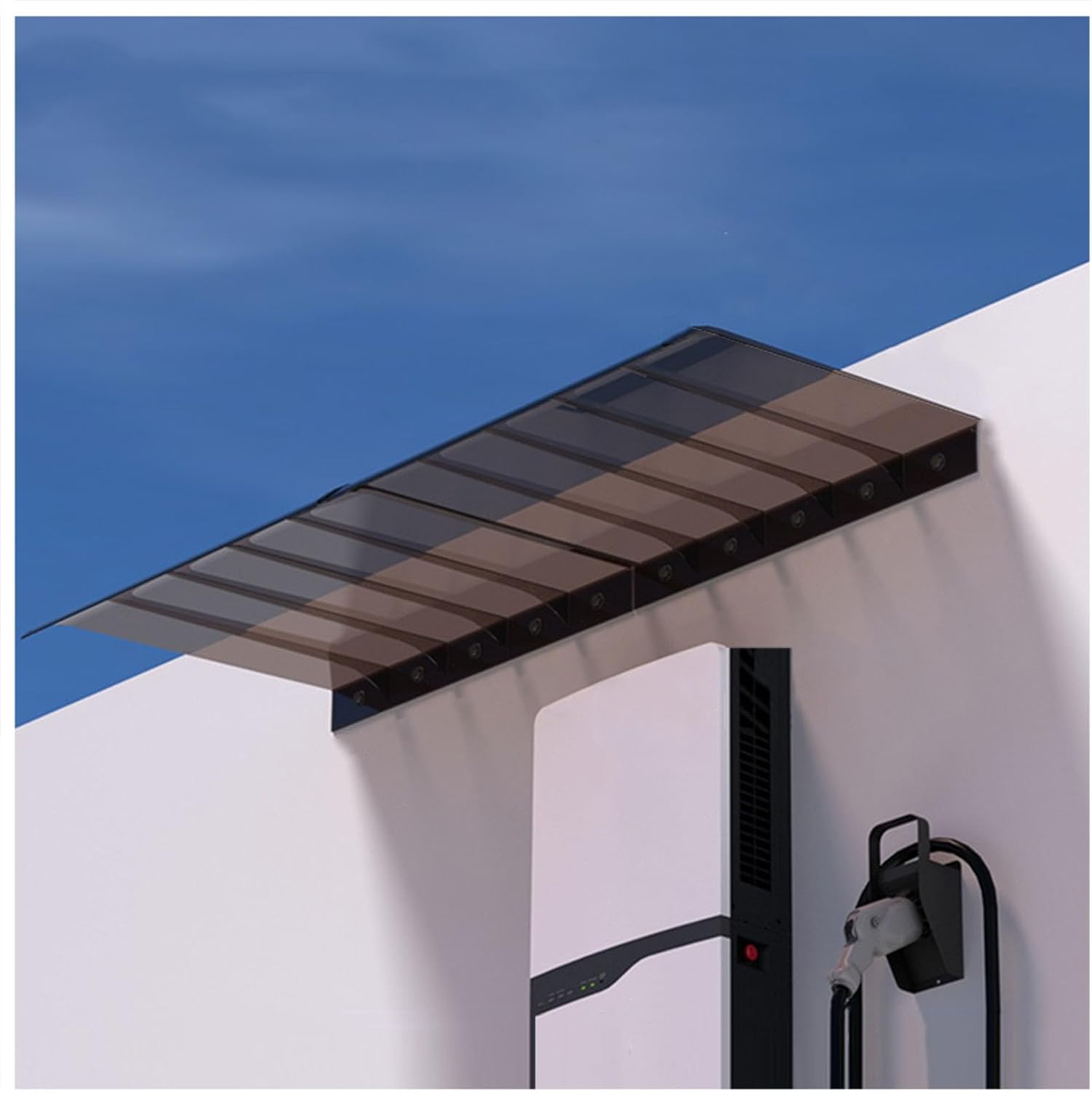Cubierta de cargador EV – Toldo protector universal para estación de carga de vehículos eléctricos – Pantalla exterior para patios y puertas Cubierta de cargador EV – Toldo protector universal para estación de carga de vehículos eléctricos – Pantalla exterior para patios y puertas