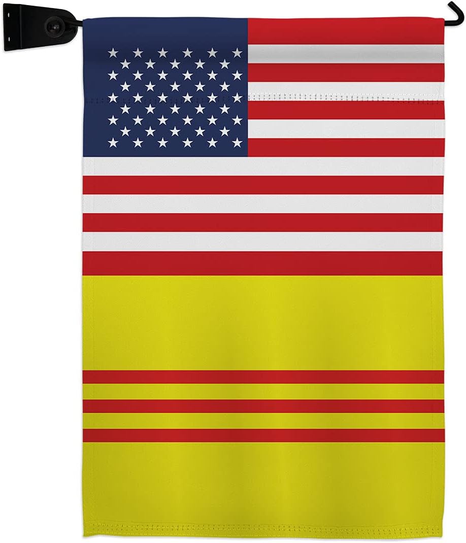 South Vietnam US Friendship Garden Flag Set Wall Holder Regional USA American Alliance World Country Particular Area Small Decorative Gift Yard House Banner Made In 13 X 18.5