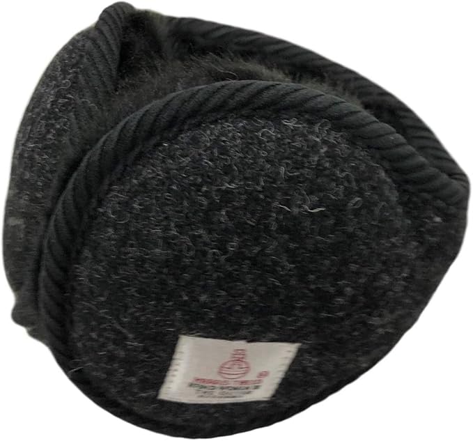 Amazon Co Jp ハリスツイード Harris Tweed イヤーマフ イヤーウォーマー 耳当て 裏ボア ふわふわ 防寒 寒さ対策 折畳み コンパクト おしゃれ 耳あて イヤーマフラー チャコール ドラッグストア