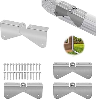 LALOCAPEYO Drainage Ditch Extension Hinge 4-Piece Set of Drainage Ditch Extension Hinge Rainwater Ditch Hinge with 26 Screws Easy DIY Installation on Rectangular or Square Downspouts of Any Size