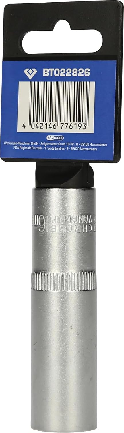 Brilliant Tools BT022826 1/2 Inch Socket Spanner, Long, 77 mm, 16 mm Insert