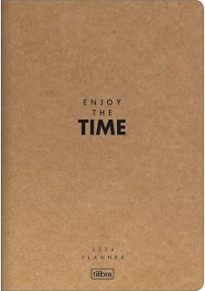 Tilibra - Planner Grampeado 17,8 x 25,4 cm Kraftwork 90 G 2024 - Enjoy The Time
