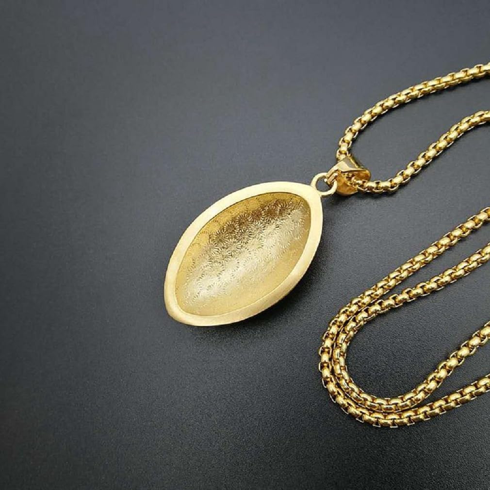 American Football Necklace for Men, Hip Hop Rugby Necklace, American Soccer Pendant Necklace with 23.6"Chain,Punk Rock American Football Pendant, Gold American Football Sport Necklace Jewelry for Men - Image 4