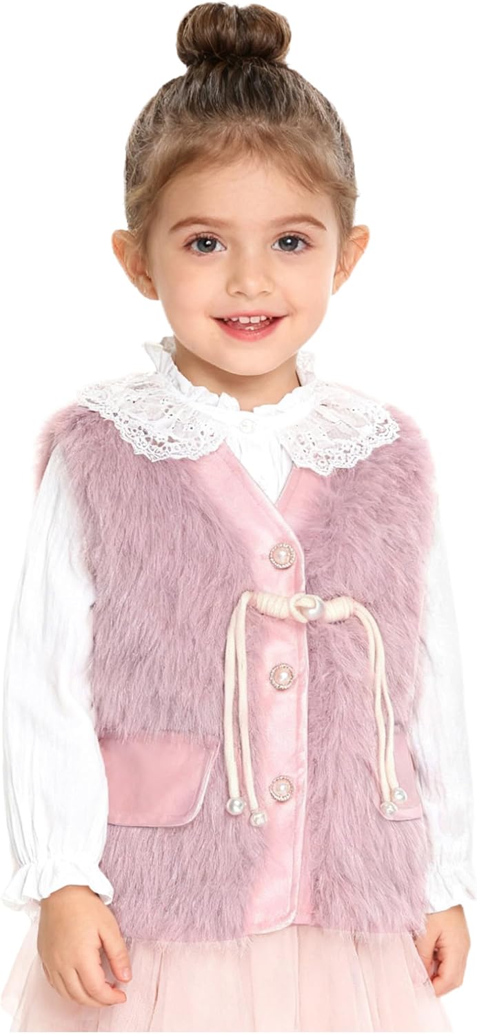 JEATHA Holiday Girls Jacket Outerwear Photography Wedding Tank Top Warm Outerwear For Christmas Pink 2-3 Years