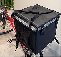 Vista 3 de PK-92V: Gran bolsa rígida resistente para entrega de alimentos para motocicleta, bolsa aislada para entrega de pizza para bicicleta/patín, carga