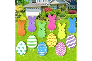 Peep Easter Decor | 12Pcs Easter Egg Peep Bunny Yard Stakes |...