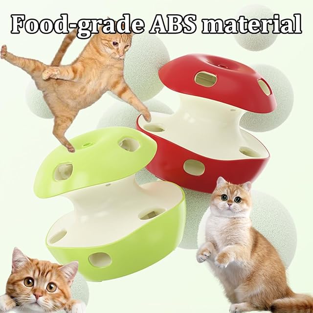 Foto 5 de 7 de Qosneoun Juguete de rompecabezas para gatos, juguete interactivo con forma de manzana