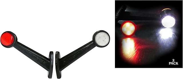 flexzon 2 X 8 LED SIDE OUTLINE STALK MARKER LIGHTS LAMP TRAILER TRUCK 20CM 12V